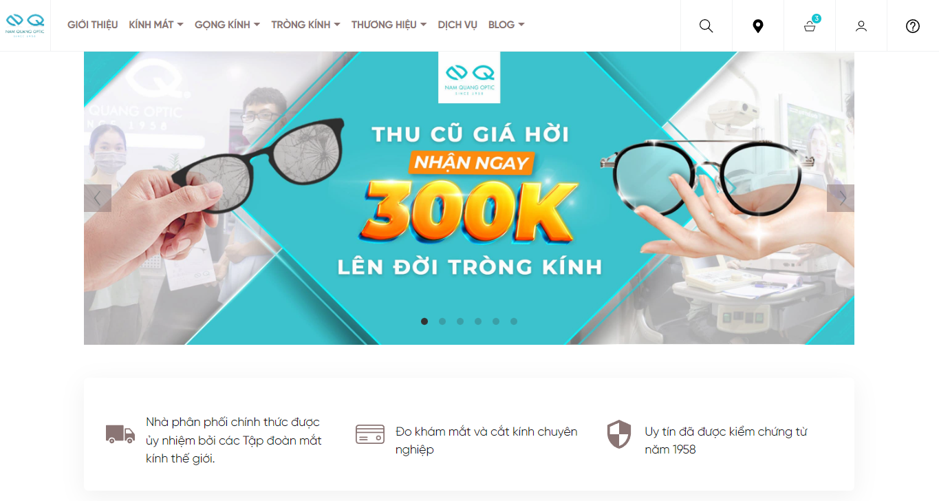 Dự án website mat kinh Nam Quang