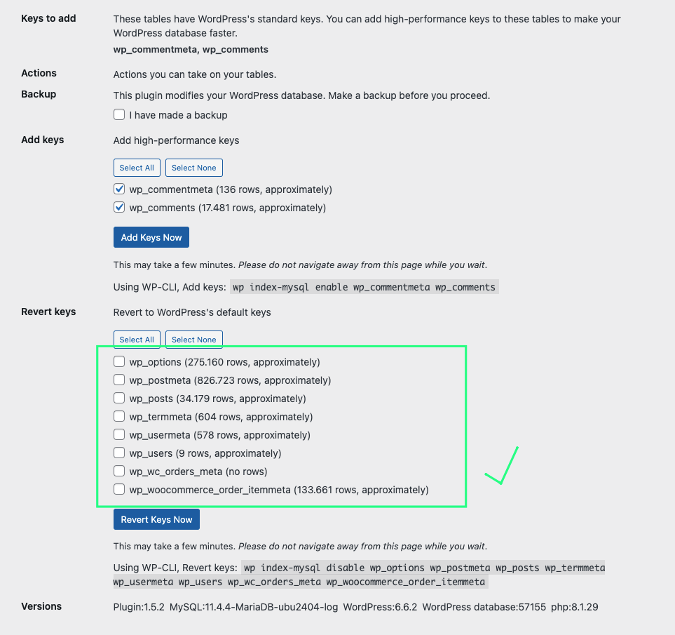 Thêm index table để tối ưu WooCommerce MySQL
